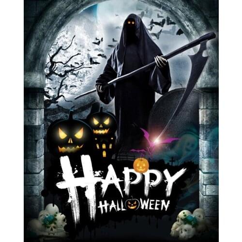 5D DIY Diamond Painting Kits Home Office Decoration Gift Ghost Pumpkin Lantern Halloween Full Round With AB Drill Art