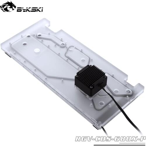 BYKSKI Acrylic Waterway Board for CORSAIR 680X Computer Case Water Cooling System Radiator Support DDC Pump RGB/A-RGB Light