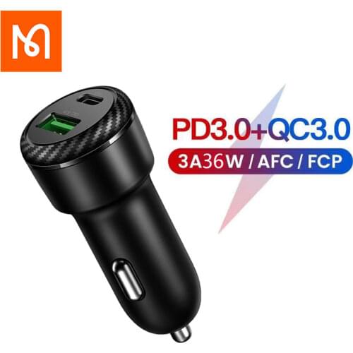 MCDODO PD +QC3.0 Quick Charge Car Fast Charger Mobile Phones Charging For Huawei P30 P20 Pro For iPhone Samsung USB Adapt