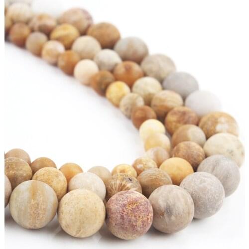 Natural Matte Chrysanthemum Agates Loose Stone Beads For Jewelry Making 4 6 8 10mm Round Beads DIY Bracelet Accessories 15