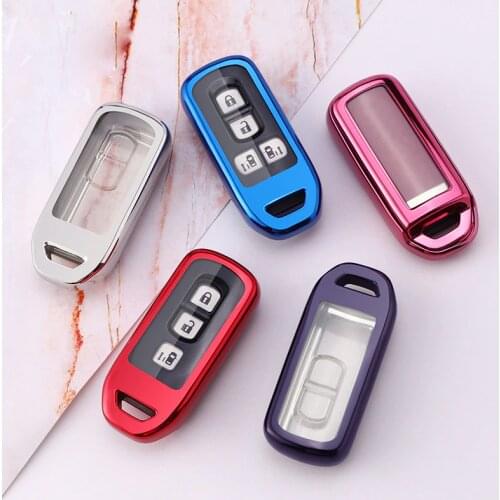 Motorcycle Key Case Cover For Honda N-one N-BOX N Wagon Plus 2018 4 Buttons Key Covers For Keychain Alarm Key Cover Cap Protect