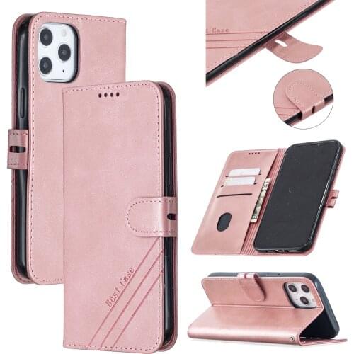 PU Leather Cover for iPhone 13 Pro Max 12 Mini Wallet Case Solid Color Flip Business Cards Holder Stand Protection Phone Bags