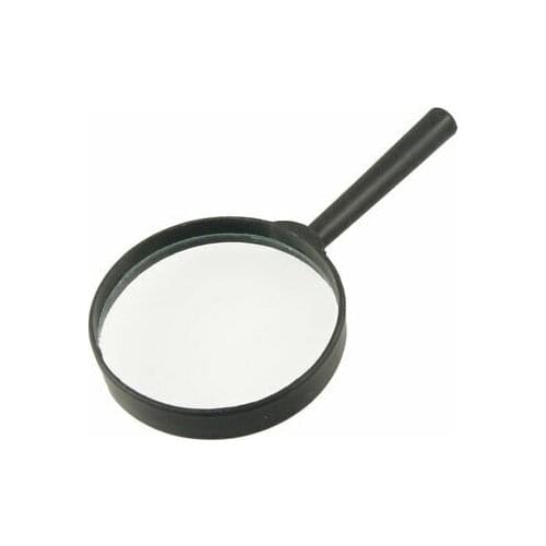 Black Plastic Handle 80mm Diameter Lens 3X Magnifier Magnifying
