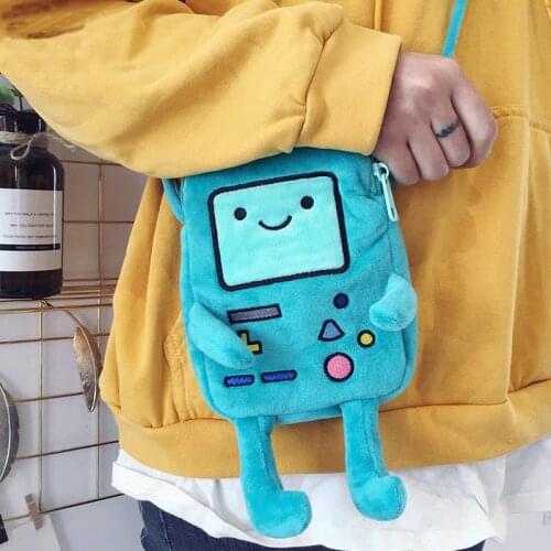 Hot Finn & Jake Figure Crossbody Bag Swag Rap Plush coin bag Phone Bag anime advanture robert BMO Bag bag toys for Children