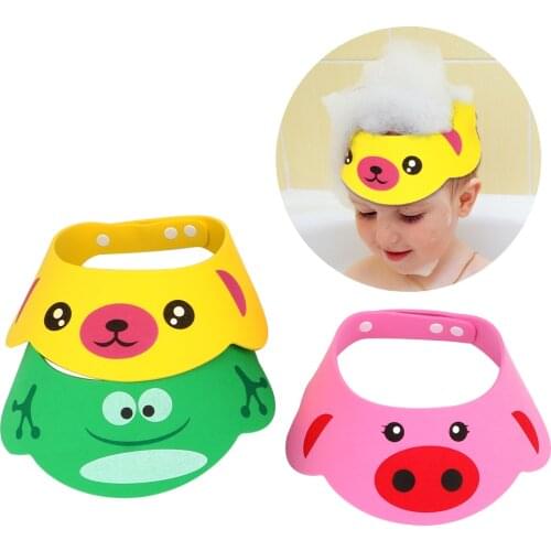Bath Wash Hair Shield Hat Protect Eyes Baby Kids Shower Cap Bathing Visor Adjustable Baby Shower Hat Bathroom Products