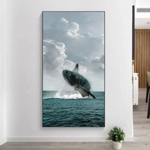Humpback Whale Giant Marine Animal Modern Home Decoration Canvas Posters and Prints Wall Art Picture for Living Room House Decor