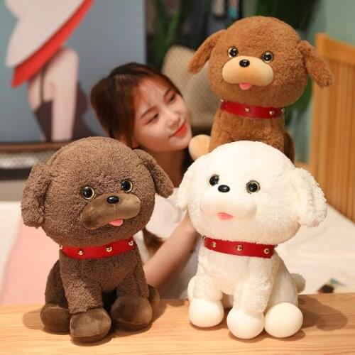 Simulation Teddy Dog Plush Doll Cute Pet Dog Stuffed Toys Baby Appease Toys Kids Birthday Gifts Christmas Gift Girl Room Decor