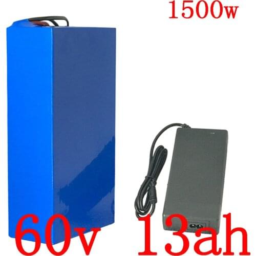 60V 13AH electric bicycle battery 60v 13ah lithium ion battery for 60V1000W 1500W electric scooter motor with 30A BMS+2A charger