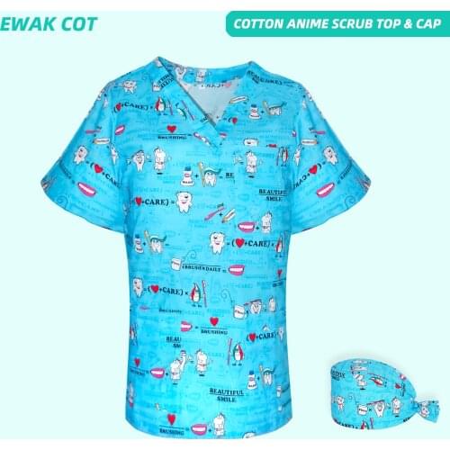 XS-XXXXL Hospital Staff Scrub Tops Medical Uniform for Male Female Dental Clinic Supplies Women Men Uniforms Scrubs Top