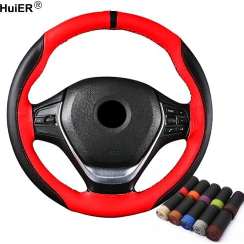 Fashion DIY Universal Car Steering Wheel Cover Microfiber Leather Braid on the Steering-wheel Funda Volante Auto Car Accessories