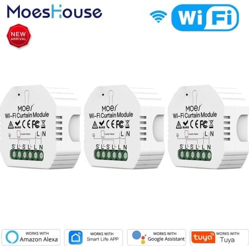 WiFi Mini Smart Curtain Switch Module Roller Blinds Shutter Motor Smart Life Tuya APP Remote Control Work with Alexa Google Home