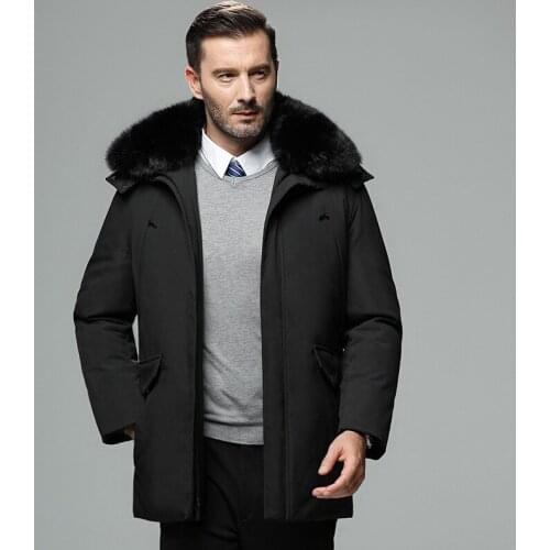 Middle-aged MenS Wear Jacket Mens New Style Warm down Jacket Mid-length Thick Winter Daddy Clothes