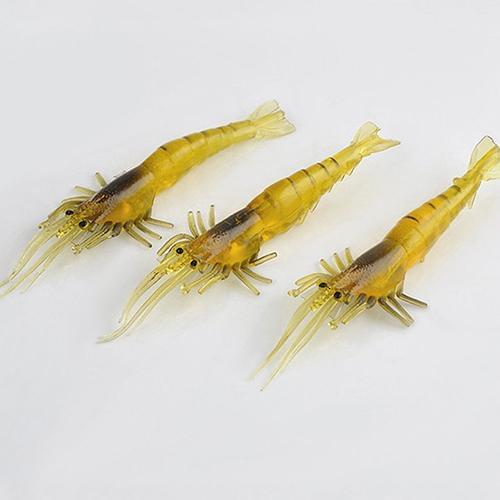 NEW 3Pcs Soft Shrimp Shape Bionic Baits Minnow Lures Crankbaits Fishing Lure
