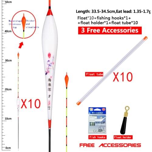10pcs/lot Size Random Nano Fishing Floats+10 Buoy Tubes+1 Float Holder+1 Bag Hooks Shallow Water Bobber Stable Sensitive Boya