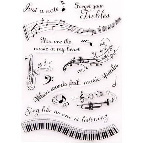 Transparent Stamp Music Note Piano Keys New 2020 Clear Stamps Rubber Silicone Seal for DIY Scrapbooking Card Making Album Decor
