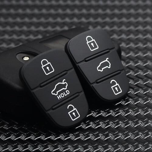 KEYYOU 3 HLOD Button Remote Key Fob Case Rubber Pad For Hyundai I10 I20 I30 IX35 for Kia K2 K5 Rio Sportage Flip Key
