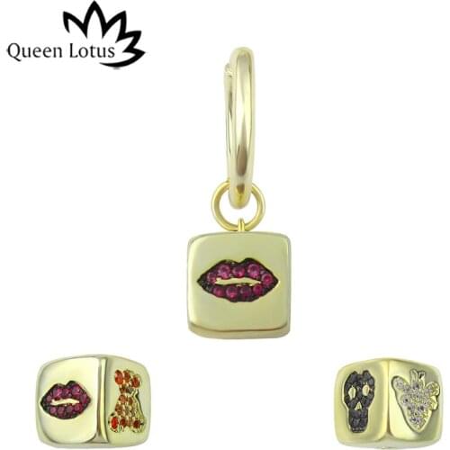Queen Lotus High Quality New Elegant Dice Earrings AAA Cubic Zirconia Cluster Earrings for Party