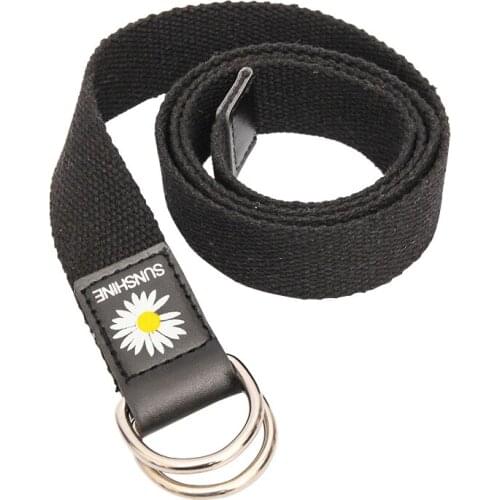 Youth Unisex Belt Solid Color Canvas Double Ring Buckle Women Belt Casual All-Match Men Belts Student Jeans Belt Nylon Belts