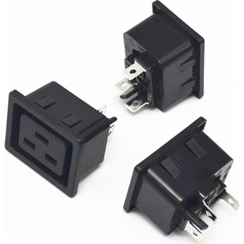 Chassis Female 3PIN AC IEC320 C19 C20 Inline Socket Plug Adapter Industrial Power Connector Power Supply Output Outlet 10A/250V