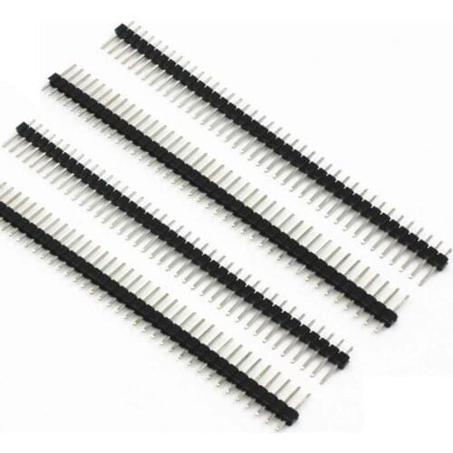 Free shipping 1Set 20PCS 40Pin 2.54mm Single Row Straight Male Pin Header Connector Strip For PBC