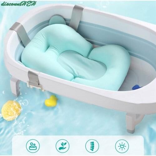 Foldable Newborn Baby Bath Tub Baby Float Bath Mat Seat Antiskid Bathing Net Bed/Chair Cartoon Baby Shower Bath Pad