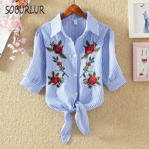 SOBURLUR Summer Womens Shirts Blouses Oversize White Shirt Crop Top Woman Clothing Short sleeve Tunics Blousas BF Korean Style