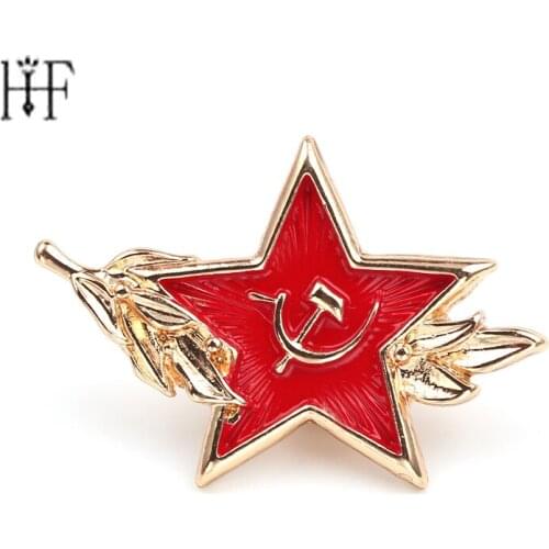 Soviet Pins Cold War Soviet CCCP Badges Brooches Lapel pins Men Red Star Sickle Hammer Symbol Brooches for women Pentagram Pins
