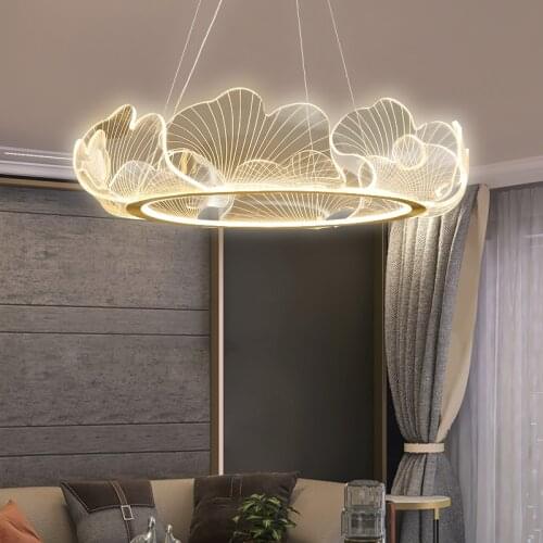 Modern Simple Ins Style Fresh Acrylic Led Iron Art Chandelier Suitable for Living Room Shopping Mall Coffee Shop Lights