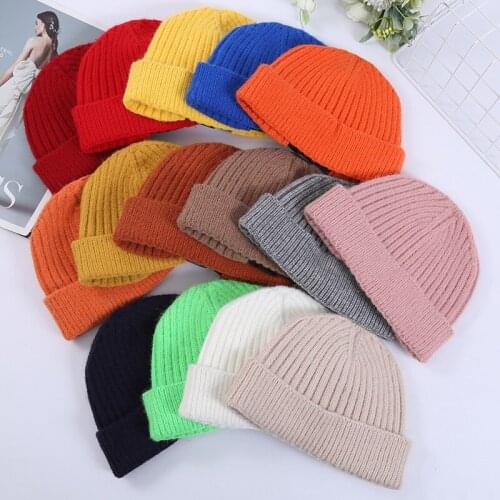 New Style Children Winter Woolen Hats Mens Beanies Hip-hop Fashion Winter Knitted Warm Hats Unisex Melon Leather Caps