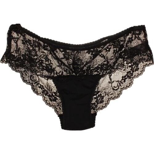 Women Ice Silk Panties Sexy Lace See-through Breathable Panty Briefs Lingerie Underwear Fashion Ladies Briefs Low Waist Sexy