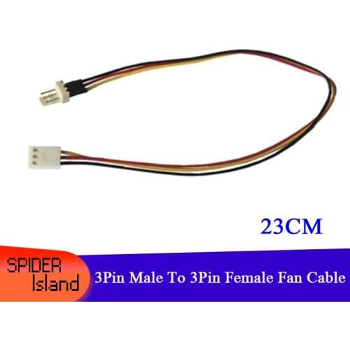 10pcs Computer 12V 3Pin Male To 3pin Female Fan Power Lengthen Extension Cable Wire 23CM Free shipping