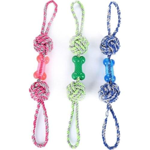 Pets Dogs Toy Dogs Rope Toy Chew Knot Toy Durable Braided Bone Rope Chew Teeth Clean Outdoor Traning Fun Playing