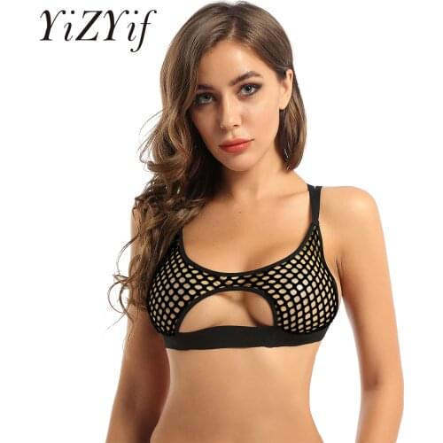 YiZYiF Sexy Black/Red Hollow Out Fishnet Crop Top 2021 Mesh Crop Tops Female Fashion Summer Vest Women Clubwear Party Tank Top