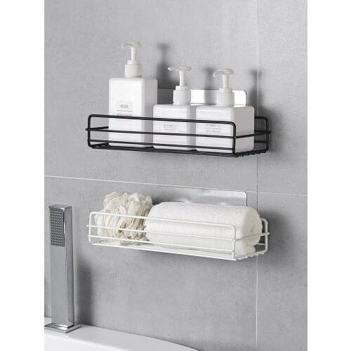 1pc Wrought Iron Bathroom Rack Wall Hanging Shower Gel Storage Rack Bathroom Drain Rack