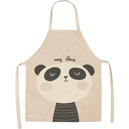1 Pcs Cartoon Animal Pattern Kitchen Aprons for Woman Home Linen Sleeveless Apron Kitchen Cooking Baking Bibs Cleaning Tools