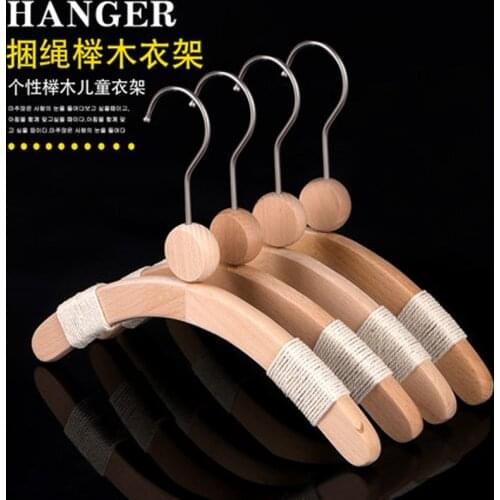10pcs/lot Beech Wood Kids Clothes Hangers Wooden Baby Hanger Household Clothing Hanging for Toddler Children