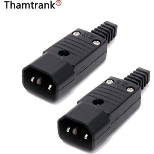 10pcs Male plug 220V DC/AC power jack terminal 3pin AC/DC plug power Electronic connector wire connector male to female