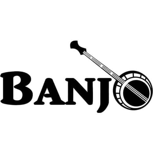 14X6.4CM BANJO BLUEGRASS Originality Vinyl Decal Black/Silver Car Sticker Car-styling S8-0865