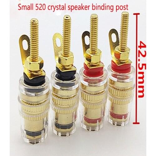 2pcs/lot Copper-plated amp speaker audio crystal terminal connector speaker terminal banana 4mm plug socket