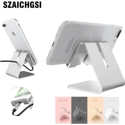 200pcs Universal Mobile Phone Holder Stand Aluminium Alloy Desk Holder For Phone Charging Stand Cradle Mount For iPhone 6 7 8 x