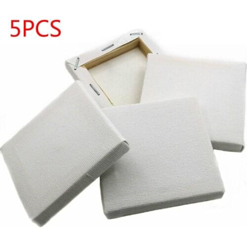 5 mini blank oil painting frames square 7x7cm oil painting blank canvas graffiti painting frame, made of canvas and wood