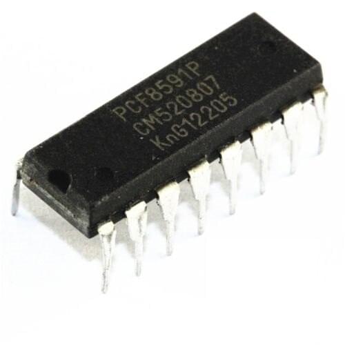 5PCS PCF8591P PCF8591 DIP-16 8-Bit A/D and D/A Converter IC M