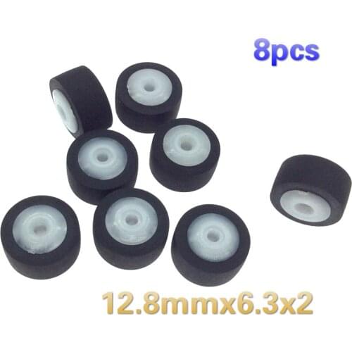 8pcs 12.8mmx8.2x6.3x2 for walkman wheel belt pulley rubber audio pressure recorder cassette deck pinch roller tape Stereo player