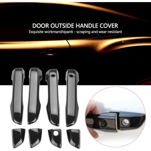 8Pcs Carbon Fiber Texture Door Outside Handle Cover Fit For Honda Civic 2016 2017 2018 Car Cover Car-styling