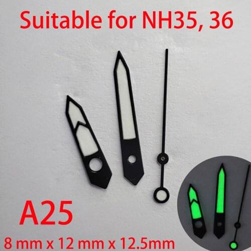 A25 suitable for NH35 watch pointers, watch accessories hand green/blue super luminous watch custom accessories NH36