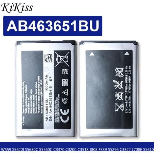AB463651BU Battery 960mAh For Samsung W559 S5620I S5630C S5560C C3370 C3200 C3518 J808 F339 S5296 C3322 L708E S5610 Track NO