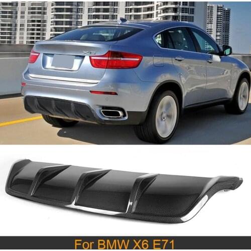X6 E71 Car Rear Diffuser Lip Spoiler for BMW X6 E71 E72 2008-2014 xDrive 35i 50i Black FRP / Carbon Fiber Rear Bumper Diffuser