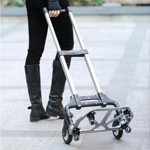 Household Trolley Small Portable Folding Luggage Trolley Trolley Pull Goods Trolley Grocery Shopping Cart Shopping Trailer Truck