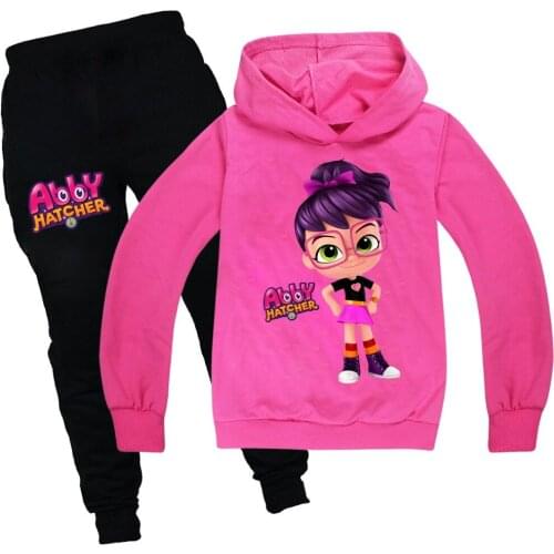 2021 Kids kawaii anime Abby hatcher 3D print baby Hoodies set Cartoon Sweatshirt Boys Children Hoody coat shirt pants