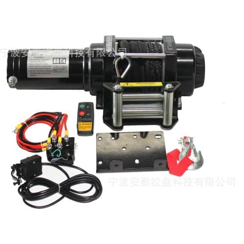 12v/24v 3500 pounds nylon rope electric winch